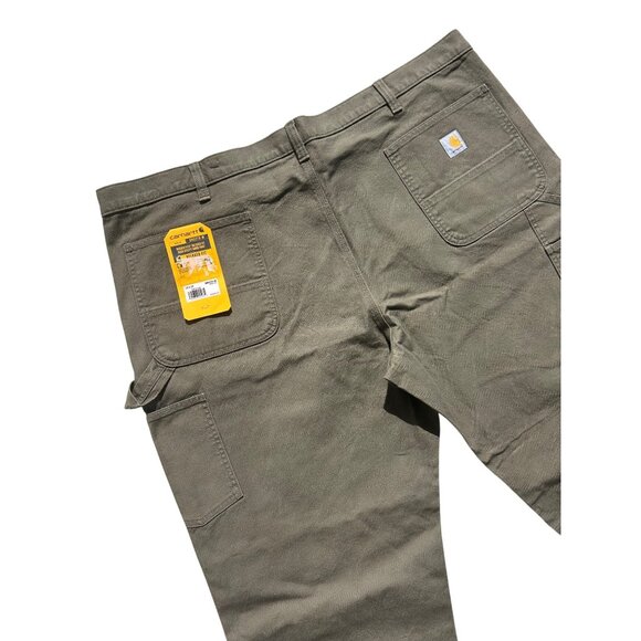 Carhartt Mens Relaxed Fit Canvas Work Pants Size 50x32 Olive Green Brown IRR New - Picture 3 of 9